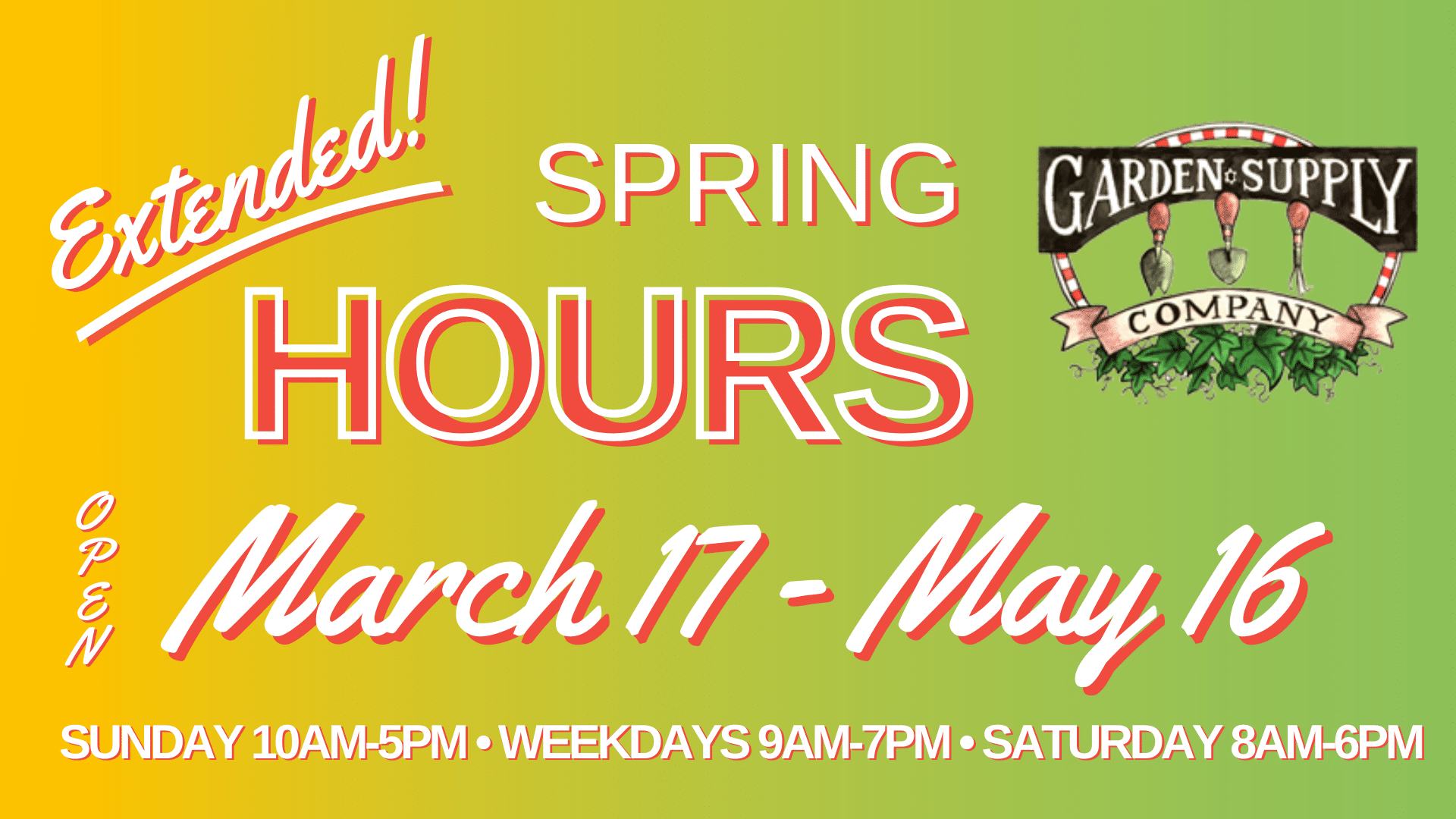 Extended Spring Hours